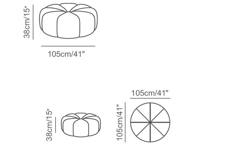 Круглый пуф из ткани CAMPO DE' FIORI Lotus ARCH-00153382 - Вид №1