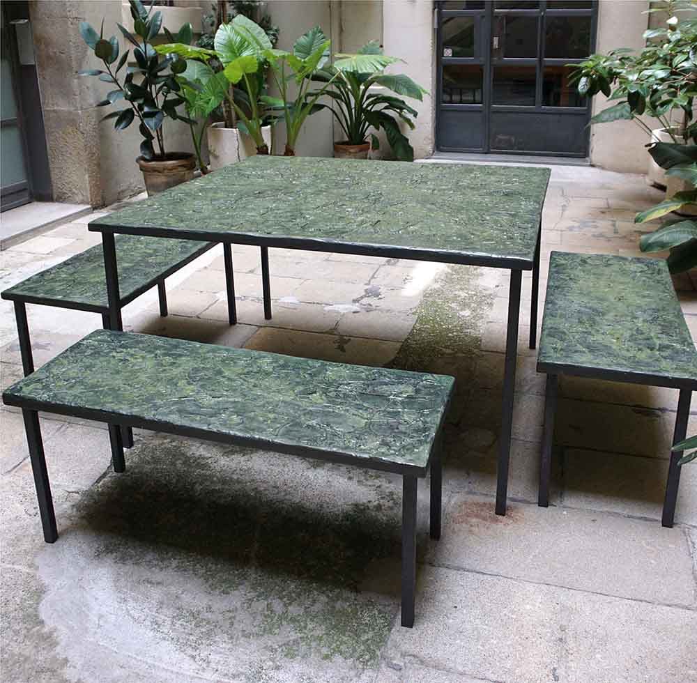 Стальной квадратный обеденный стол ICI ET LÀ Бетон ARCH-00137325 - Вид №2