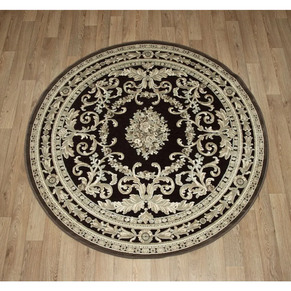 Ковер вискоза Genova 066/757570 ø160 см цвет черный RAGOLLE STLM-2186010 - Вид №1