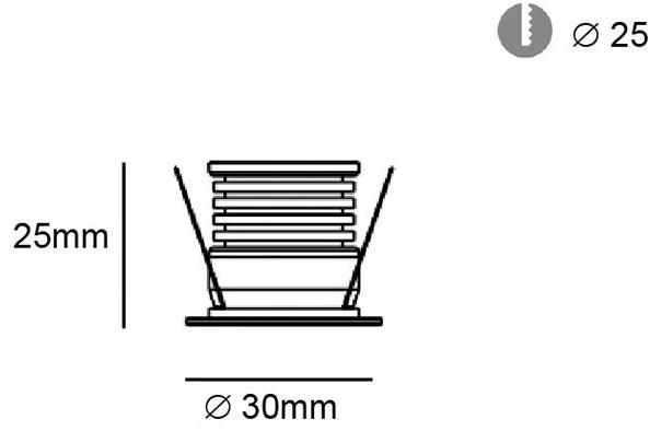 Terzo Light Круглый встраиваемый светодиодный светильник из алюминия  V4223200  - Вид №2