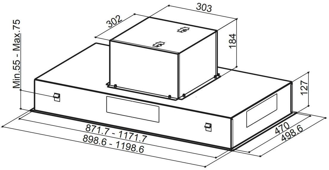 FABER Встроенная вытяжка в современном стиле из нержавеющей стали с активированным углем, класс вытяжки по периметру a sun-id-1423114 - Вид №3