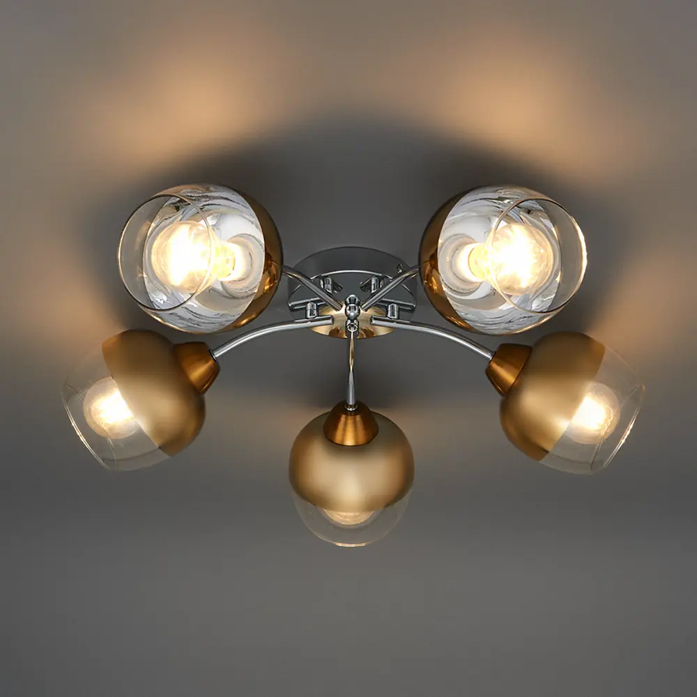 Люстра потолочная JLIGHT FIERA 5 ламп 24 м², цвет хром 84534223 STLM-2198153  - Вид №3