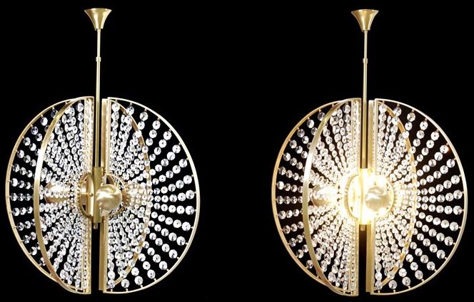 KOKET Подвесной светильник прямого и отраженного света с кристаллами sun-id-1395770 - Вид №4