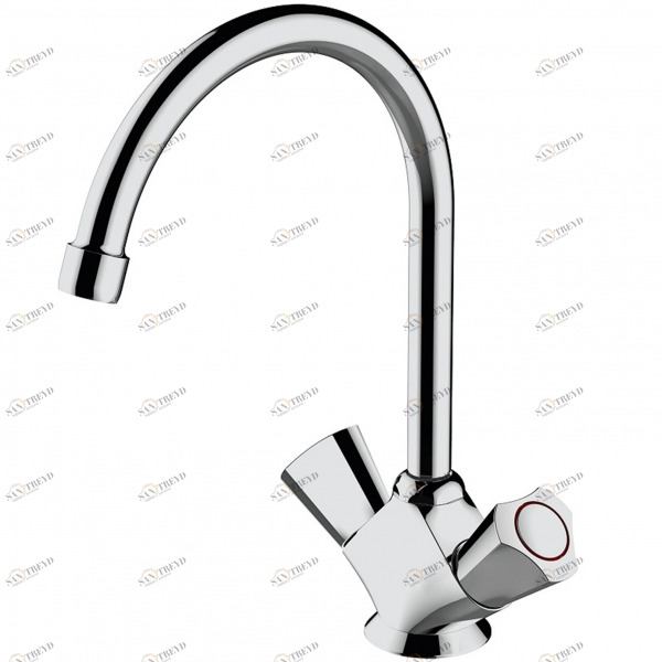 Смеситель для кухни с высоким поворотным изливом DUO F7133186CP-RUS bravat