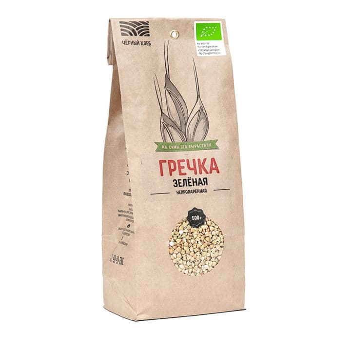Крупа гречка зелёная Чёрный хлеб Santreyd 4161
