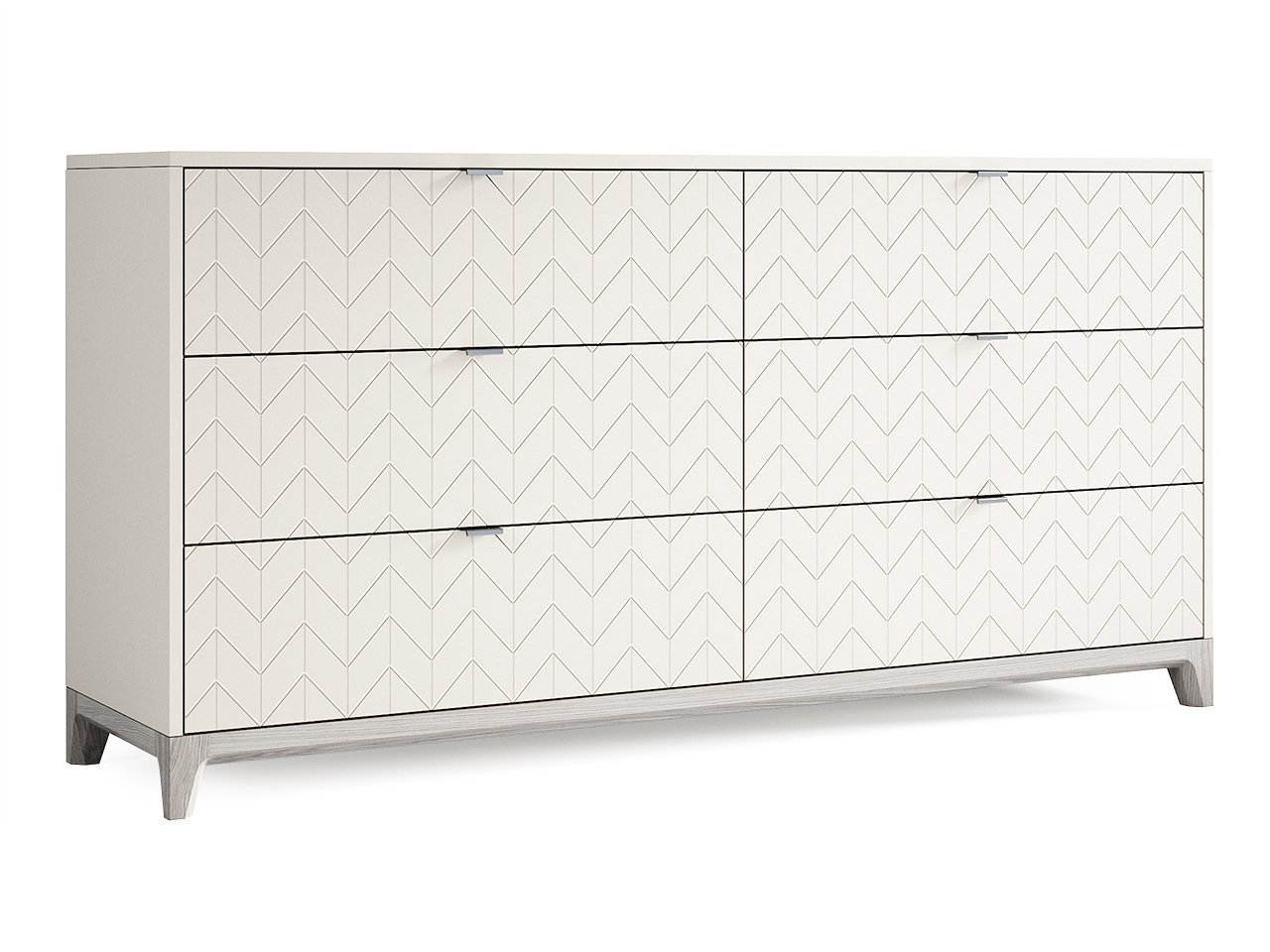 Комод для спальни с 6 ящиками слоновая кость "Гравировка 1" Case №4 THE IDEA ДИЗАЙНЕРСКИЕ 210205 Молочный;слоновая кость  - Вид №1