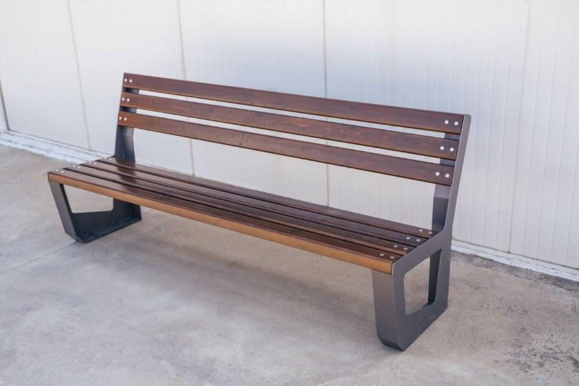ENCHO ENCHEV - ETE Скамья из металла и дерева со спинкой  144  - Вид №1