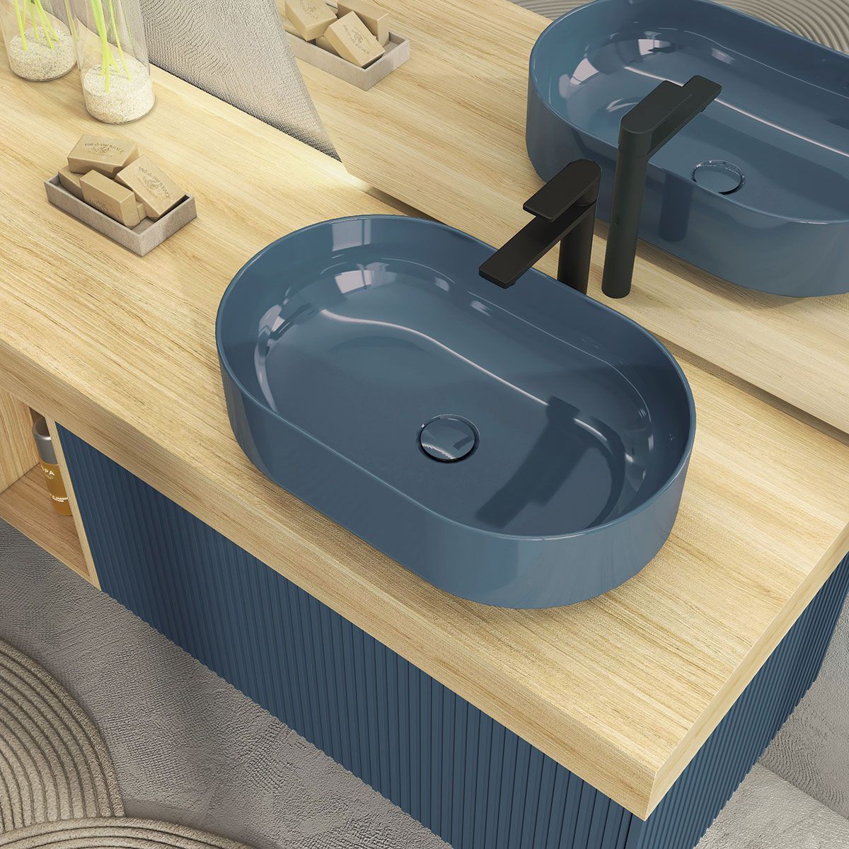 Деревянный подвесной шкаф для умывальника с выдвижными ящиками LEGNOBAGNO Re-Stretch ARCH-00053737 - Вид №3