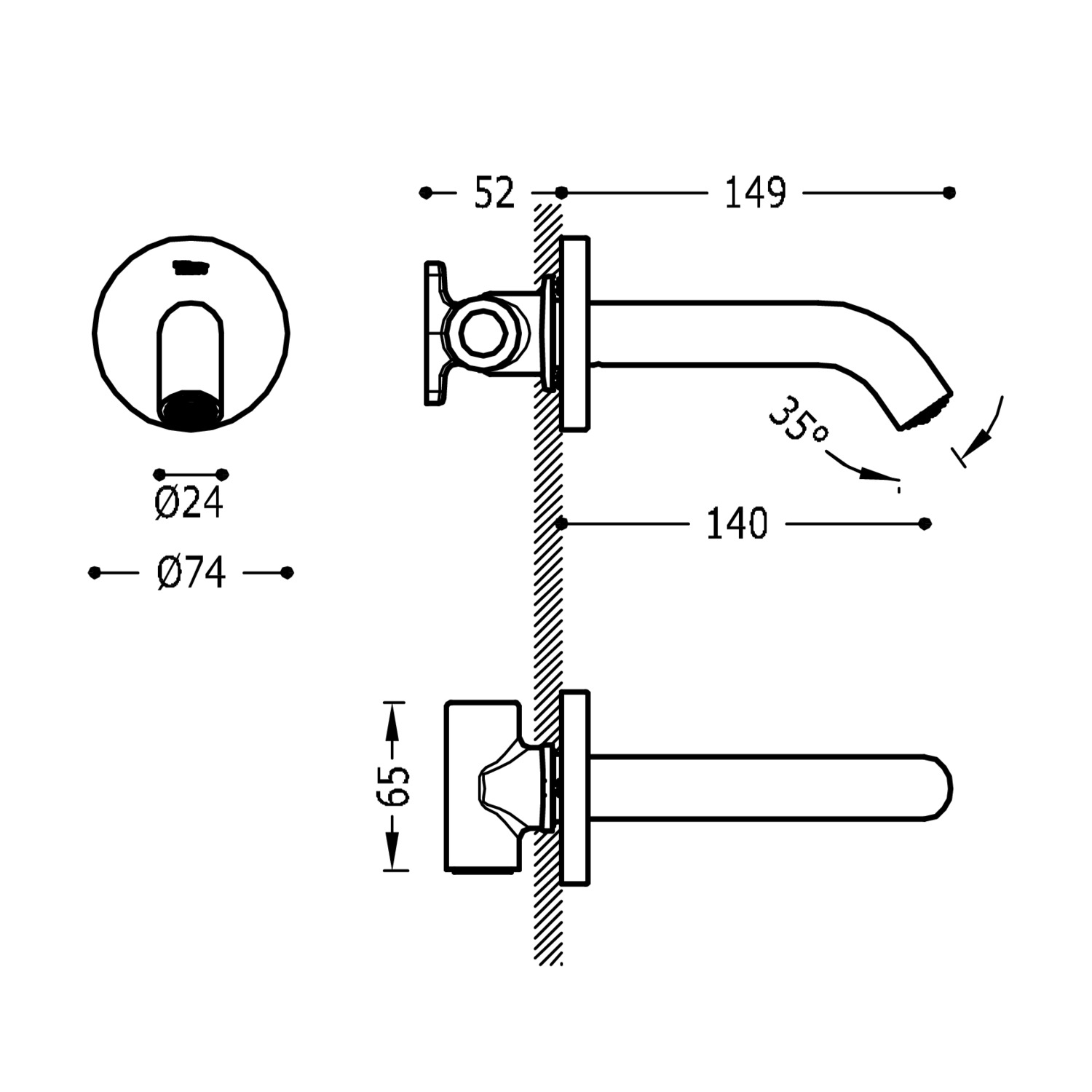 Настенный фиксированный излив-26218004 TRES RICAMBI - Вид №1