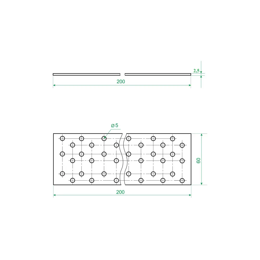 Монтажная пластина 200x60x2.5 мм Santreyd STLM-2093404 - Вид №2