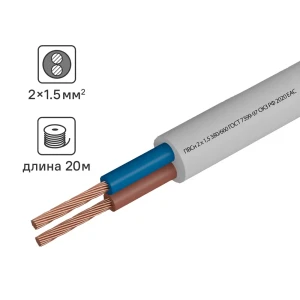 Камит ПВС 2х1.5 - провод для подключения электроинструментов и бытовой техники 18840500