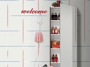 Birex Обувной шкаф подвесной с лакированной дверцей Welcome