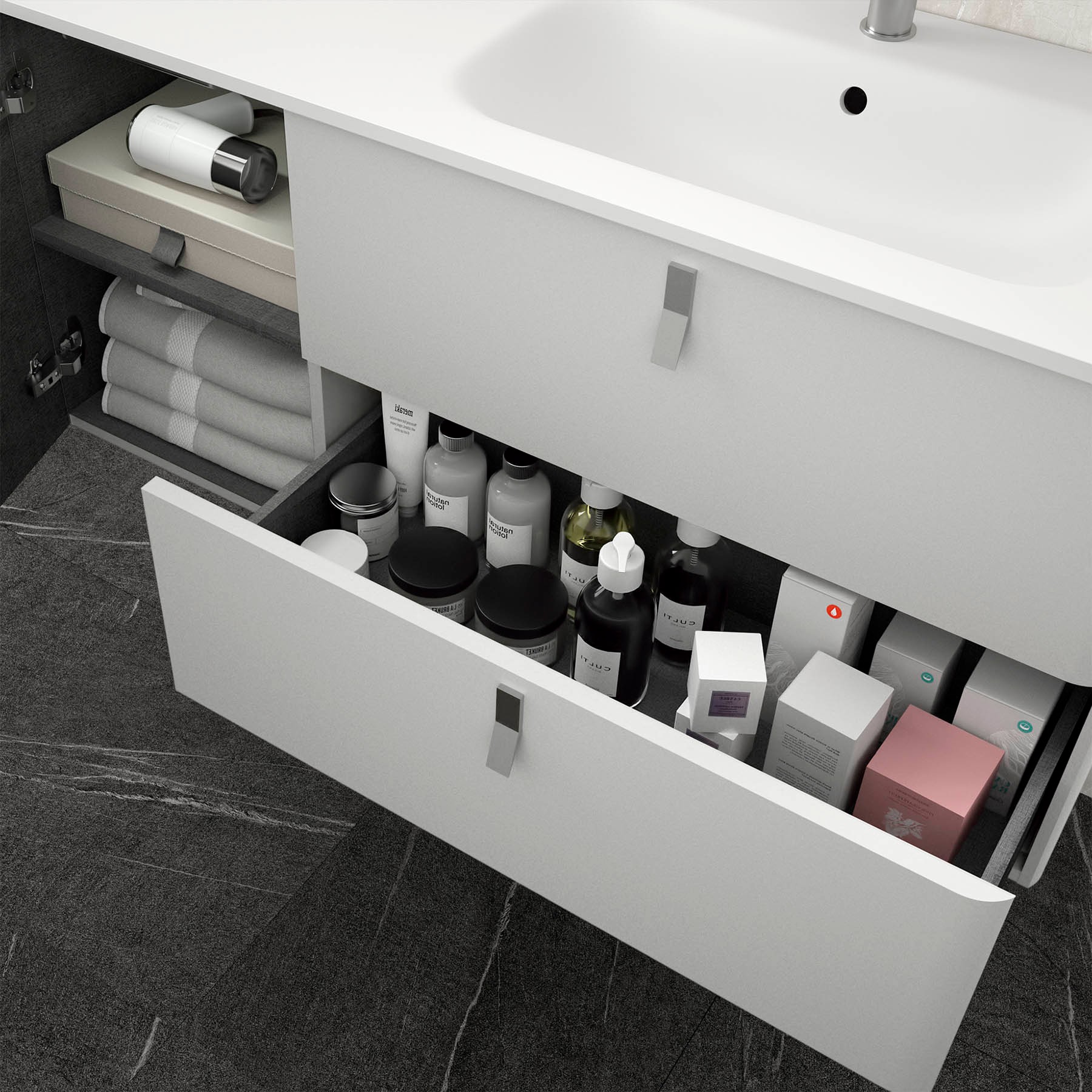 24673 SALGAR Мебель для умывальника UNIIQ 1200 левая ALMENDRA Альмендра  - Вид №4