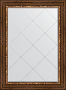 BY 4191 Зеркало с гравировкой в багетной раме - римская бронза 88 mm EVOFORM Exclusive-G