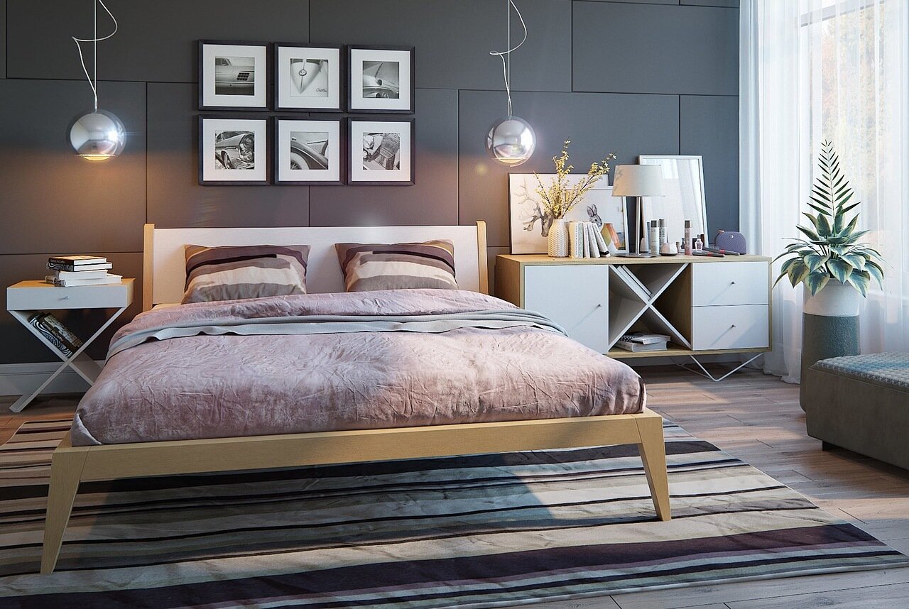 Кровать двуспальная 160x200 белая Fly BRAGIN DESIGN ДИЗАЙНЕРСКИЕ 256390 Бежевый  - Вид №1