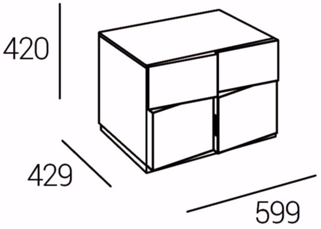 Dall'Agnese Прямоугольная прикроватная тумбочка из лакированной древесины с ящиками Tip tap sun-id-1427323 - Вид №2