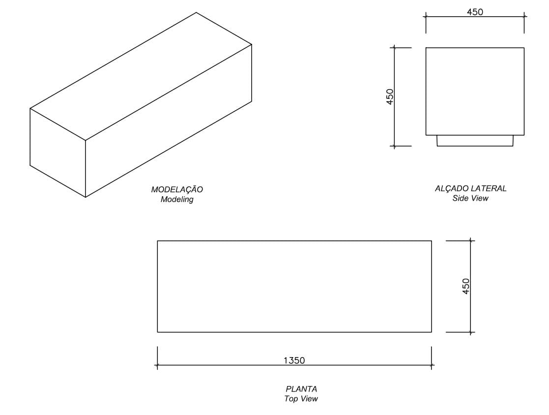 Бетонная скамья без спинки amop Mul ARCH-00041572 - Вид №3