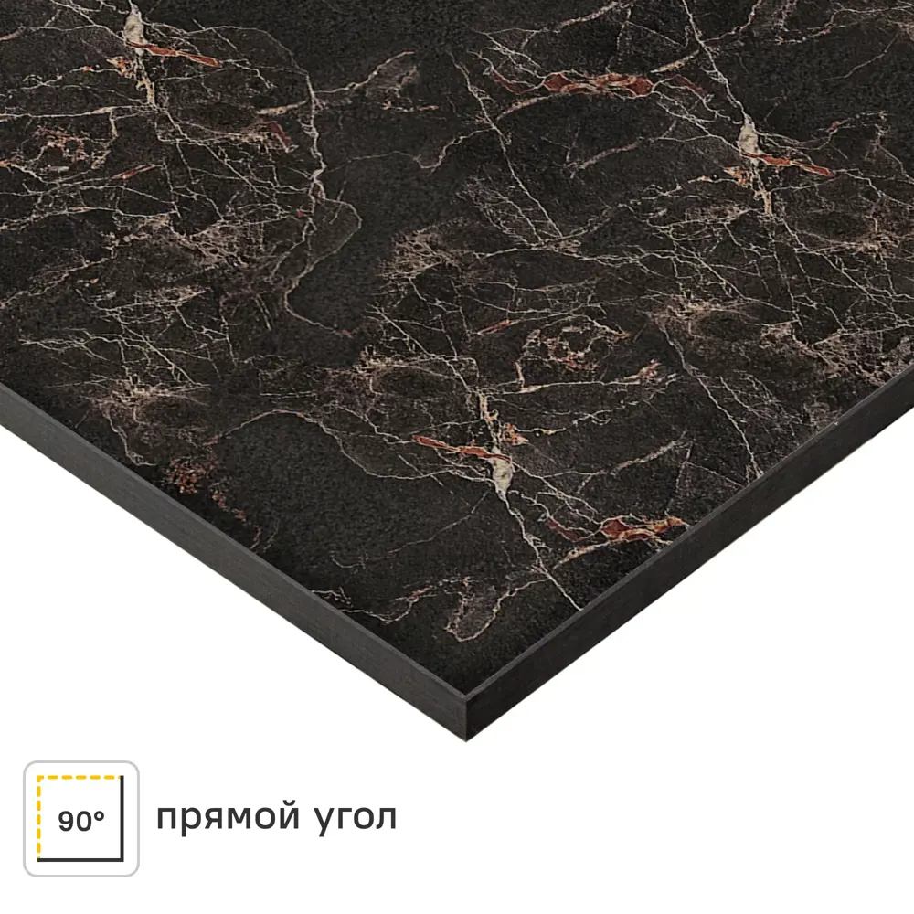 Столешница Компакт Мрамор 240x60x1.6 см HPL пластик цвет чёрный Santreyd STLM-2132447
