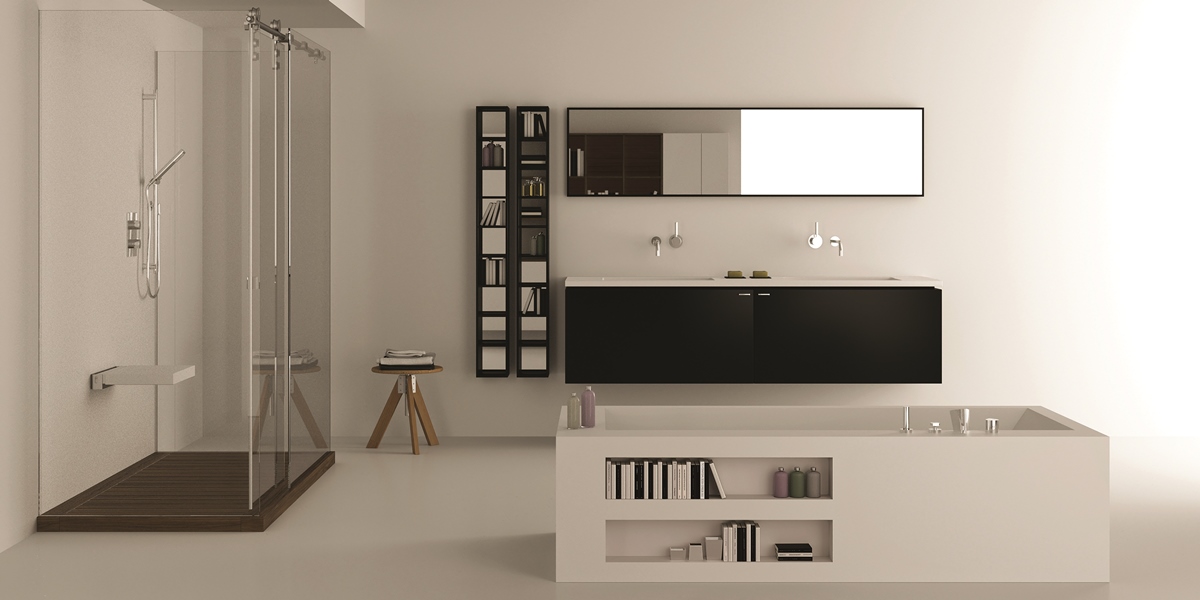 Moma Design Тумба подвесная с дверками 1800 Emotion2 500 черная EMD23180LO - Вид №1