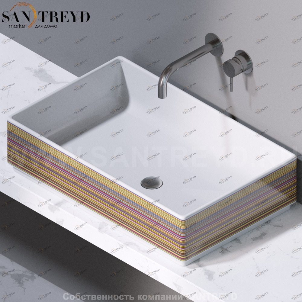 L620430 Накладная раковина на столешницу  прямоугольная A. e T. Italia Fly AeT ITALIA