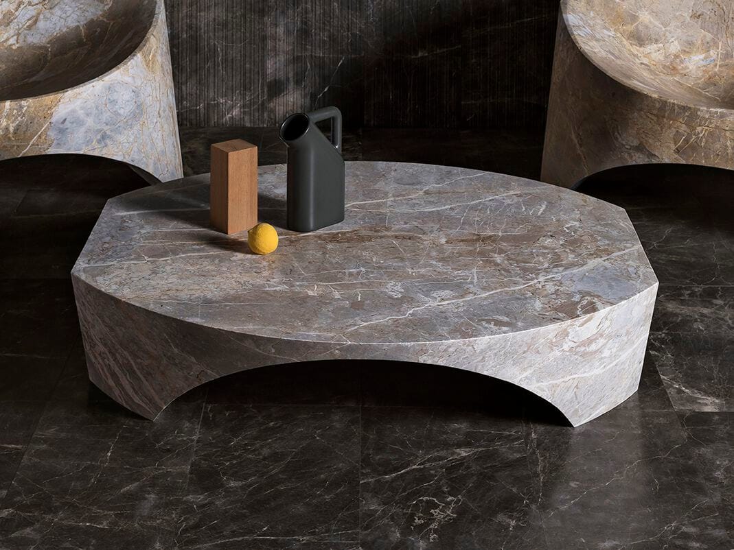 Низкий мраморный журнальный столик LUCE DI CARRARA Kairo ARCH-00010475