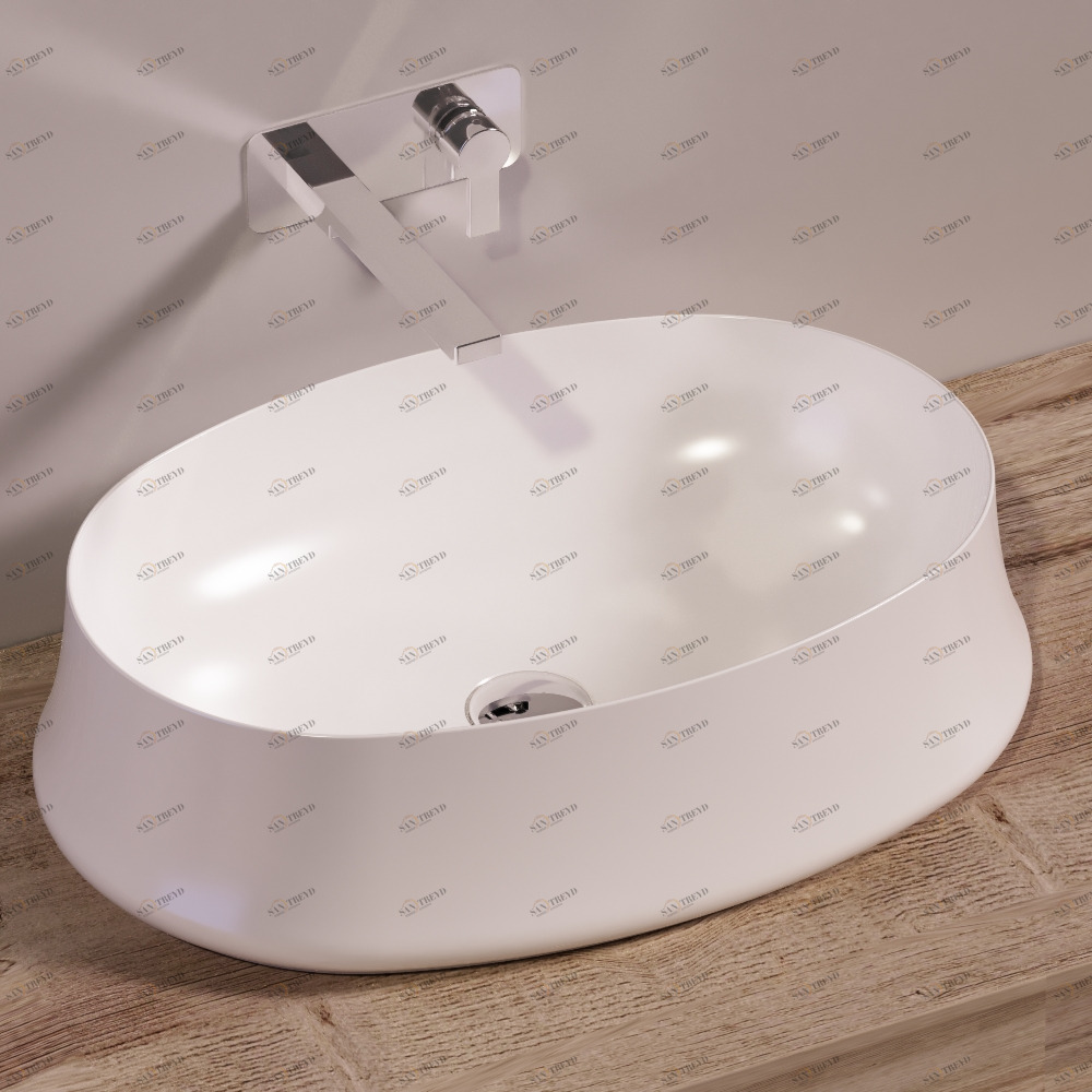 SH04BIANCO Накладная раковина на столешницу  овальная Simas Sharp