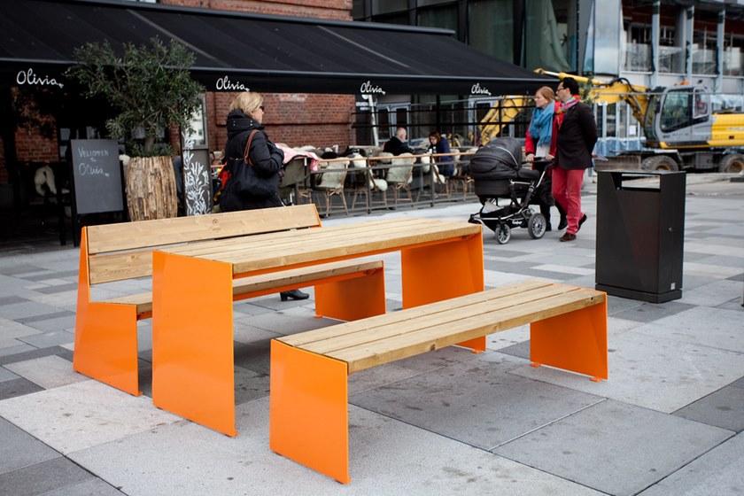 VESTRE Модульная скамья из стали и дерева без спинки Bloc sun-id-1405840 - Вид №1