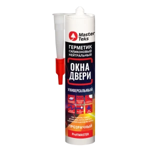 Герметик силиконовый MasterTeks нейтральный для окон и дверей прозрачный 280 мл