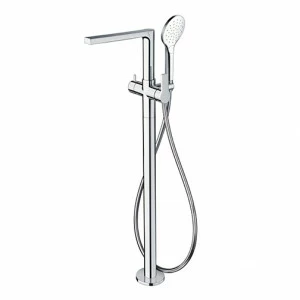 CRIOG189 Напольный смеситель для ванны, внешние части для CRICS290 с гибким шлангом LONG LIFE и ручным душем против известкового налета с 3 функциями и независимым смешиванием Cristina Rubinetterie
