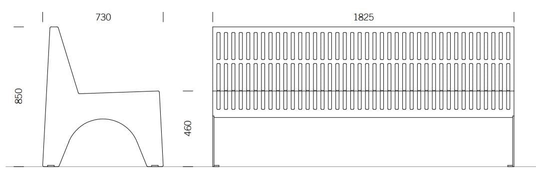 Скамья из нержавеющей стали со спинкой BENKERT BANKE Chalidor ARCH-00084142 - Вид №3