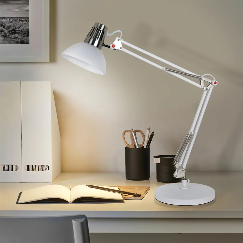 Рабочая лампа настольная Camelion Berlin, цвет белый/хром STLM-2186275 - Вид №8