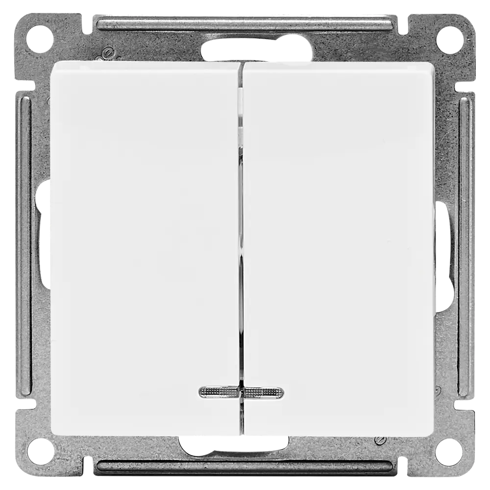 Выключатель встраиваемый Systeme Electric AtlasDesign 2 клавиши с подсветкой цвет белый STLM-2095894 - Вид №1