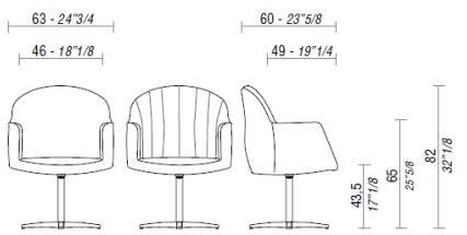 ESTEL GROUP Кресло в коже по контракту Tulip sun-id-1406408 - Вид №3