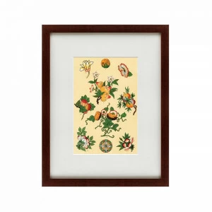 Картина в раме 60х47 см Grammar of Ornament №10, 1856 КАРТИНЫ В КВАРТИРУ  191766 Желтый;зеленый;красный;разноцветный