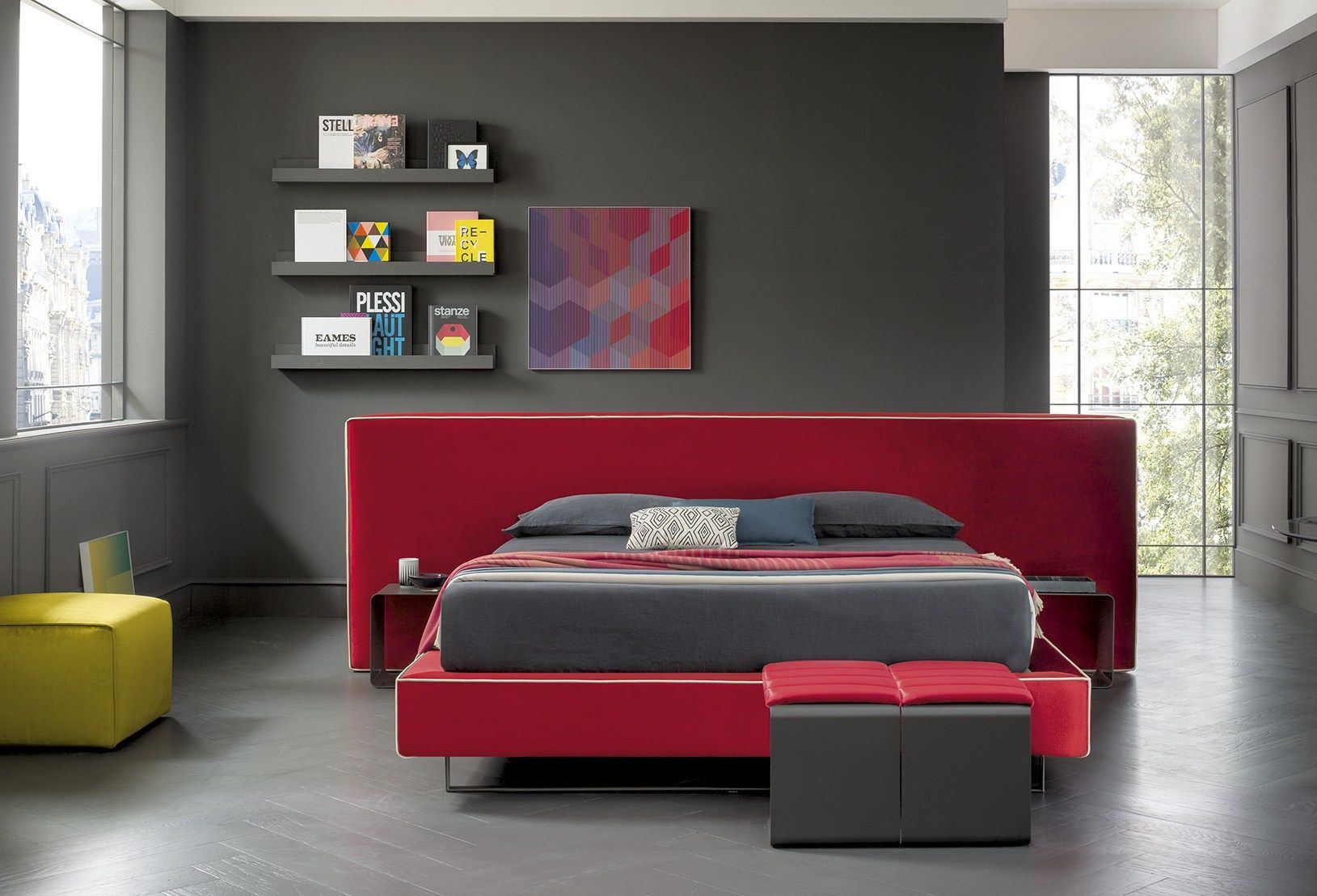 Двуспальная кровать для хранения ткани с мягким изголовьем Felis Bedstories ARCH-00105228 - Вид №18