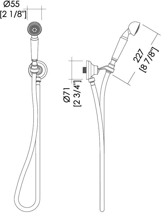 Devon&Devon Настенный ручной душ с опорой Gemstone Exc-gm118 - Вид №1