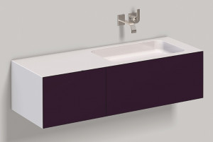 5159512000 Умывальник с тумбой, wp.folio10, белая, лакированная, шелковисто-матовый блеск, баклажан Alape серия FO (Folio)