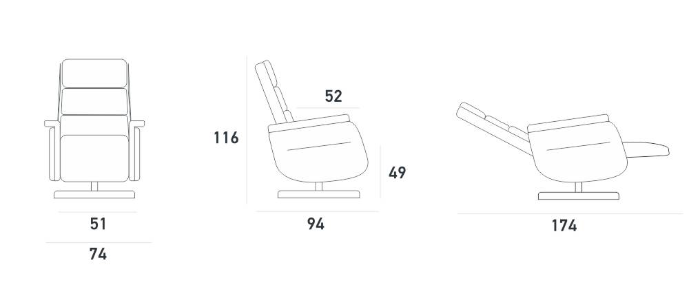 Поворотные Кресло Lift-Relax Relax 2 Motori  Spaziorelaxitalia  Amsterdam Amsterdam Relax 2 Motori  - Вид №4