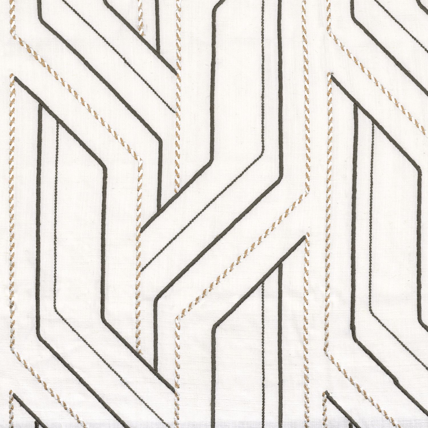 Вышитая ткань с графическим рисунком Casamance Valvidia ARCH-00087103 - Вид №3