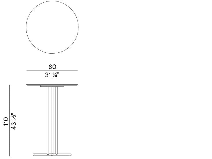 Высокий круглый садовый стол из HPL и металла Potocco Graphic ARCH-00127160 - Вид №5