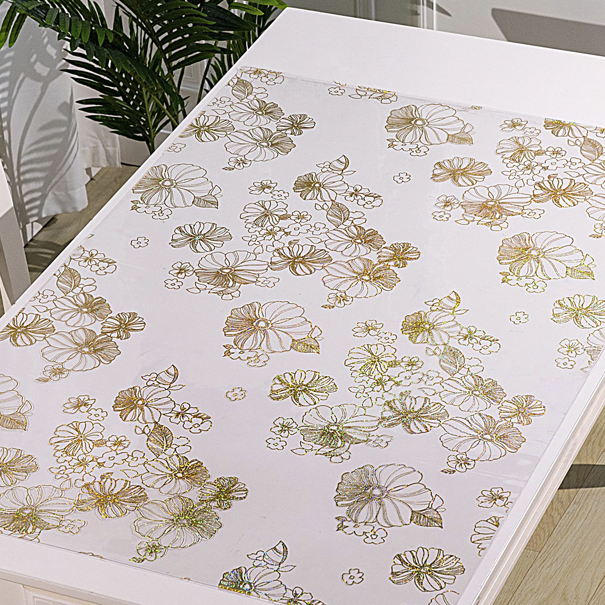 84573262 Скатерть « Цветы», прямоугольная, 80x120 см, цвет золотой Жидкое стекло Santreyd  - Вид №4