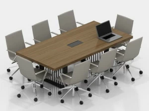 Tuna Ofis Прямоугольный стол для переговоров из фанерованной древесины Corinth