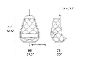 Алюминиевое подвесное сиденье на 1 место