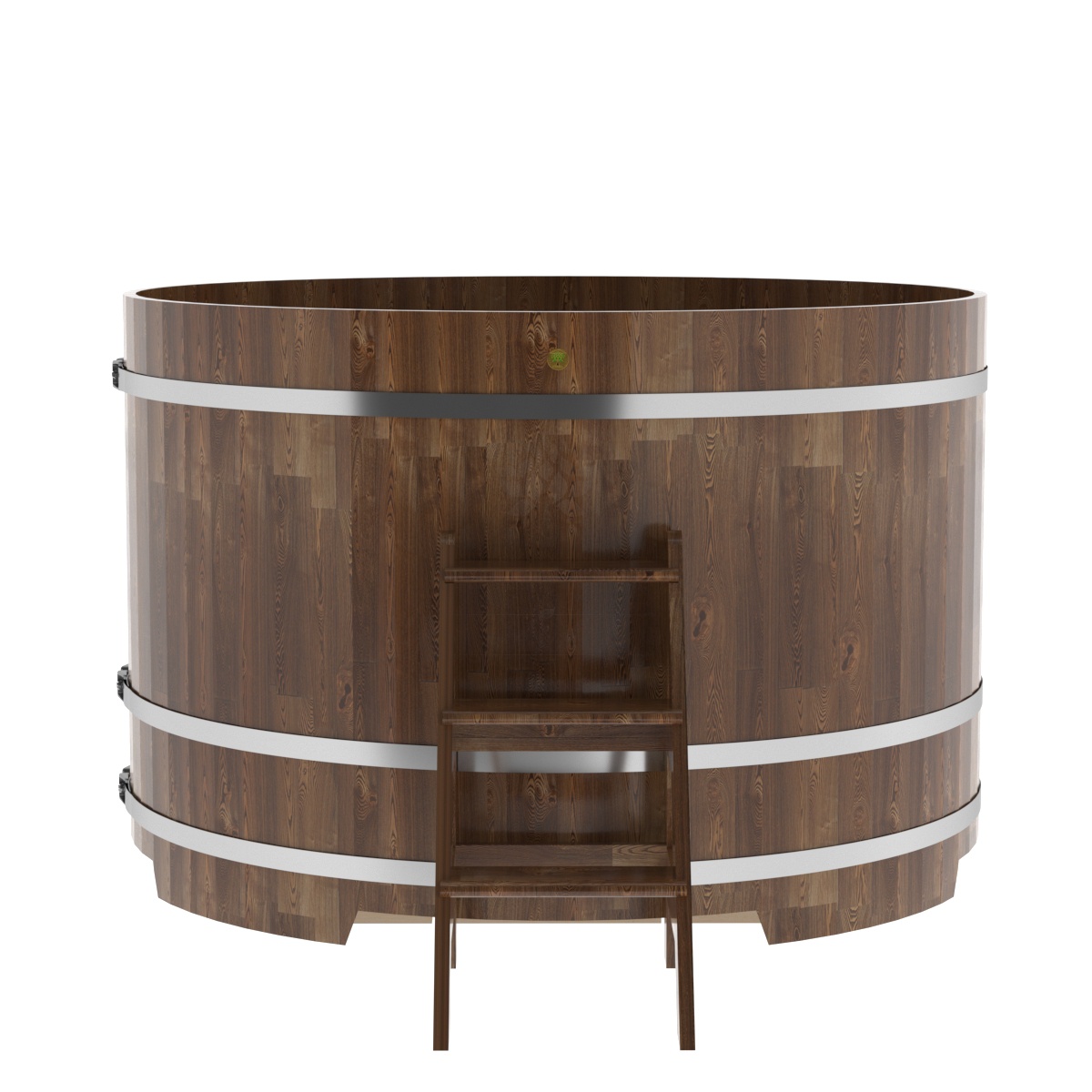 1217 Купель круглая из лиственницы d=1,80х1,2 морёная премиум Alyarus  - Вид №3