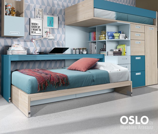 103198 Мебельный комплект с кроватью-чердаком Ambiente 36 Arasanz Oslo Santreyd - Вид №2