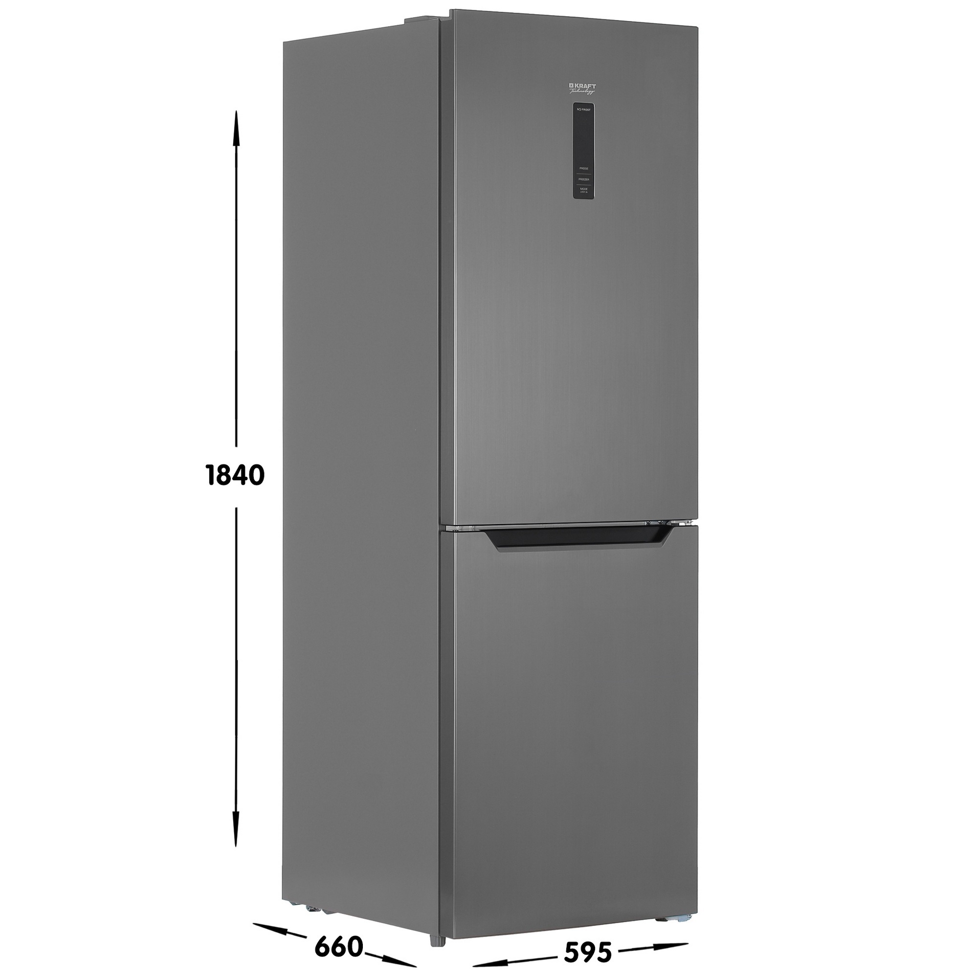 8192449 Холодильник с морозильником   KRAFT TNC-NF402X серебристый STDN-0037207 - Вид №6