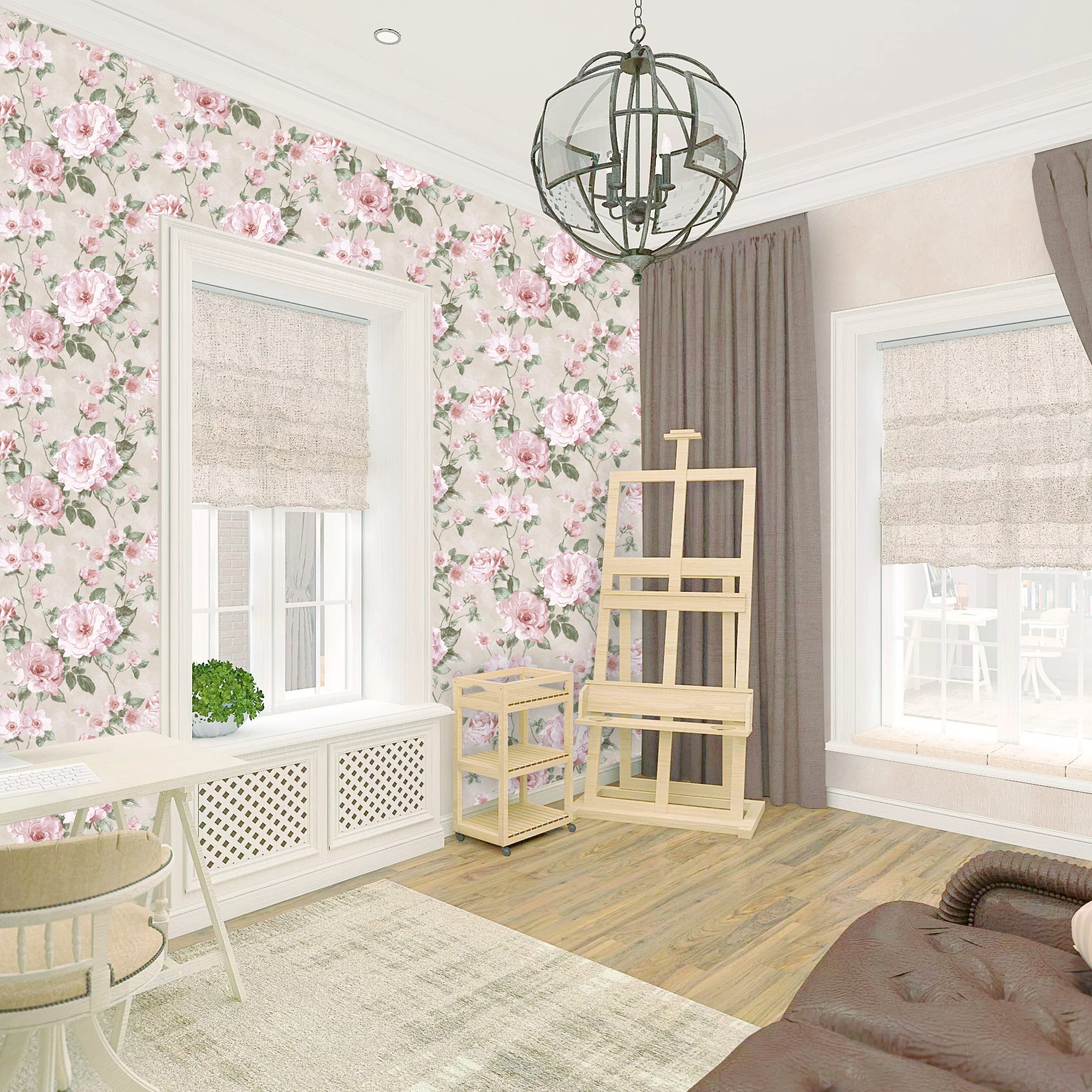 82938326 Обои бумажные 0.53 м 4633 бежевые Шиповник Santreyd  - Вид №3