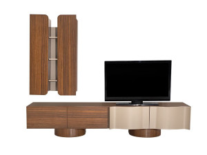 Деревянный шкаф для телевизора с распашными дверцами