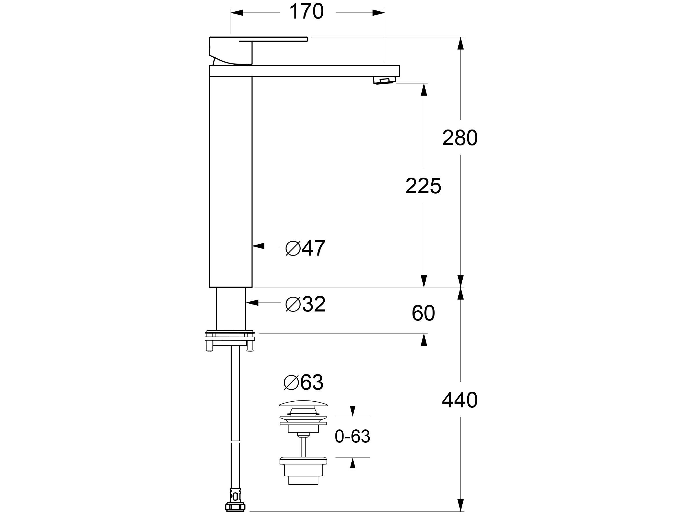 Однорычажный смеситель для раковины GUGLIELMI RUBINETTERIE Gugu ARCH-00094287 - Вид №2