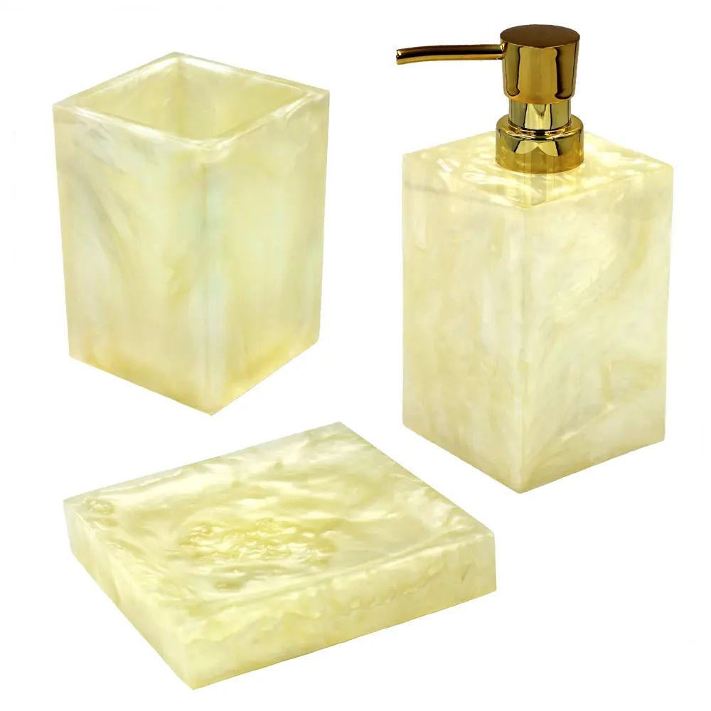 Стакан для зубных щёток Bath Plus Pietra полирезин цвет слоновая кость PEARL STLM-2134572 - Вид №1